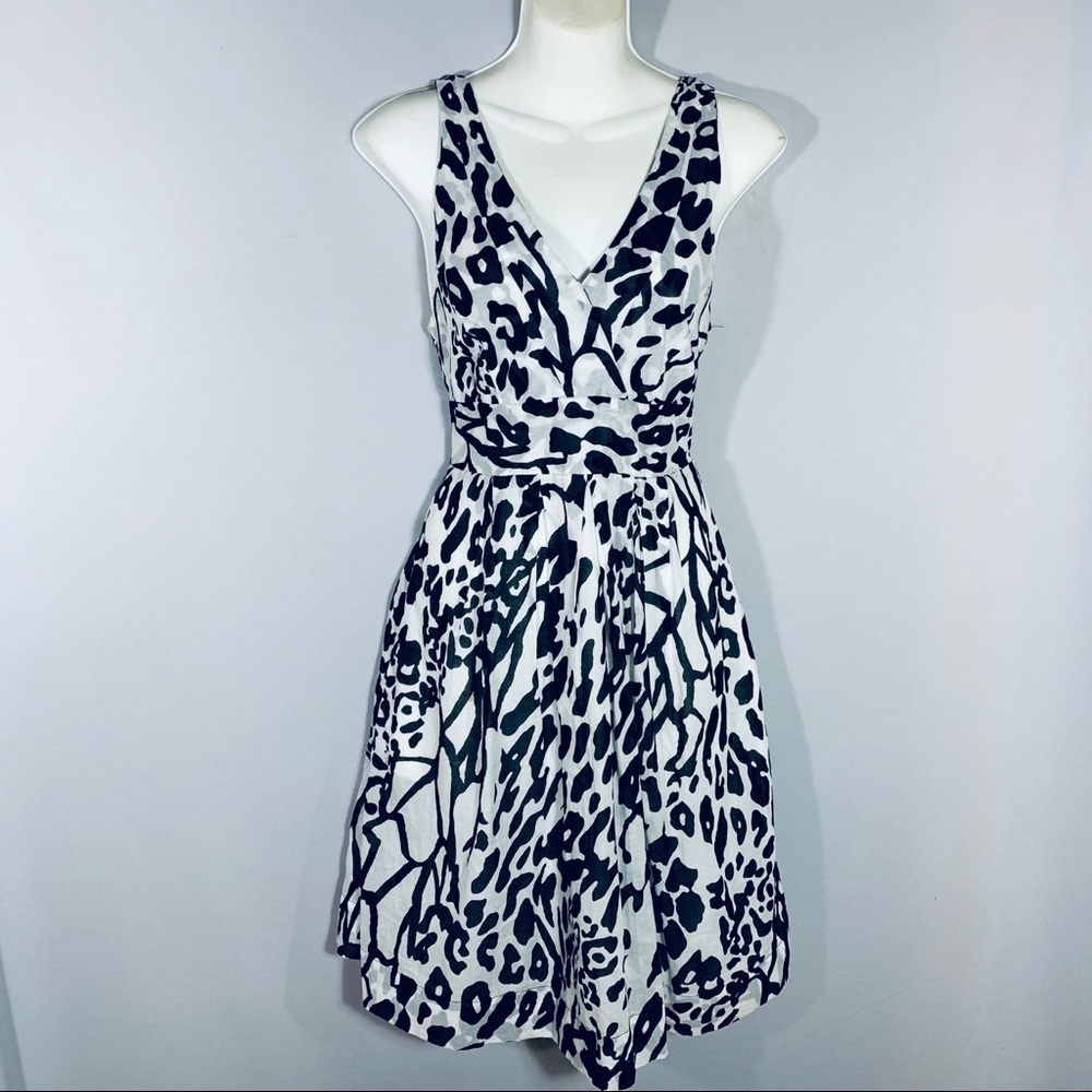 Cotton Blk/Wht Print Summer Dress